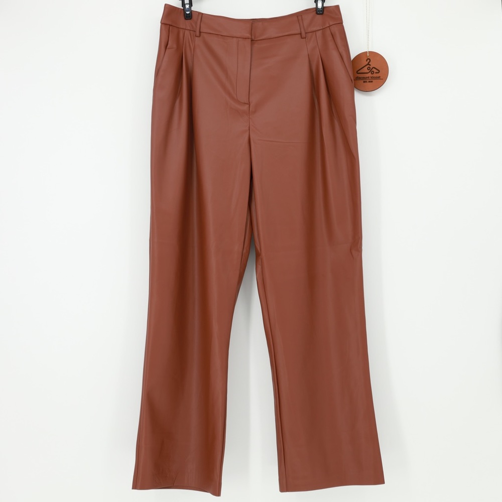HOUSE OF HARLOW 1960 High Rise‎ Pleats Faux Leather Pants